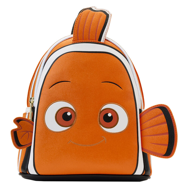 Orange cosplay backpack in the form of Nemo from Finding Nemo with appliqué fins